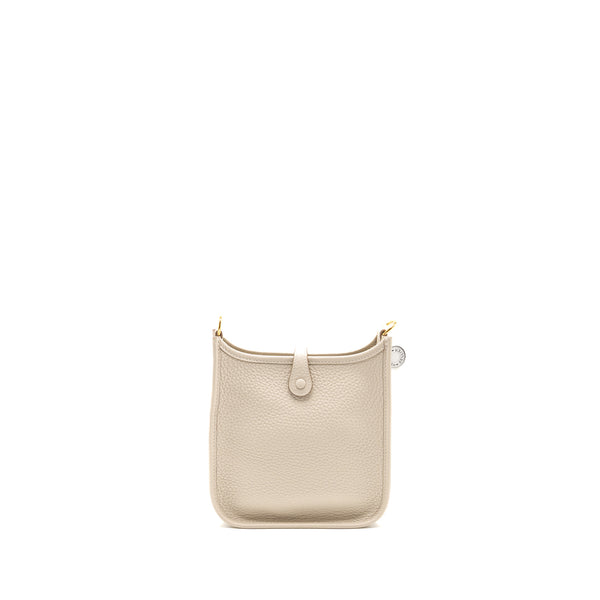 Hermes Mini Evelyne Clemence Craie GHW Stamp W