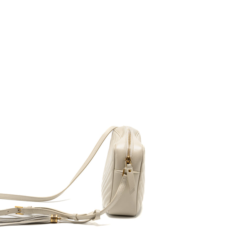Saint Laurent/YSL Lou Camera Bag Calfskin White GHW