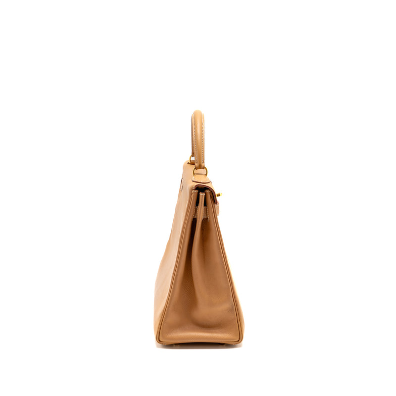 Hermes Kelly 32 Epsom Naturel Sable GHW Stamp Square A