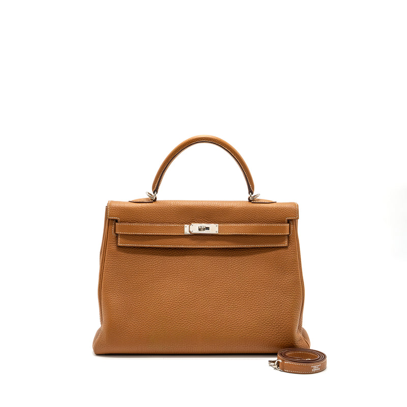 Hermes Kelly 35 Togo Gold SHW Stamp Square L
