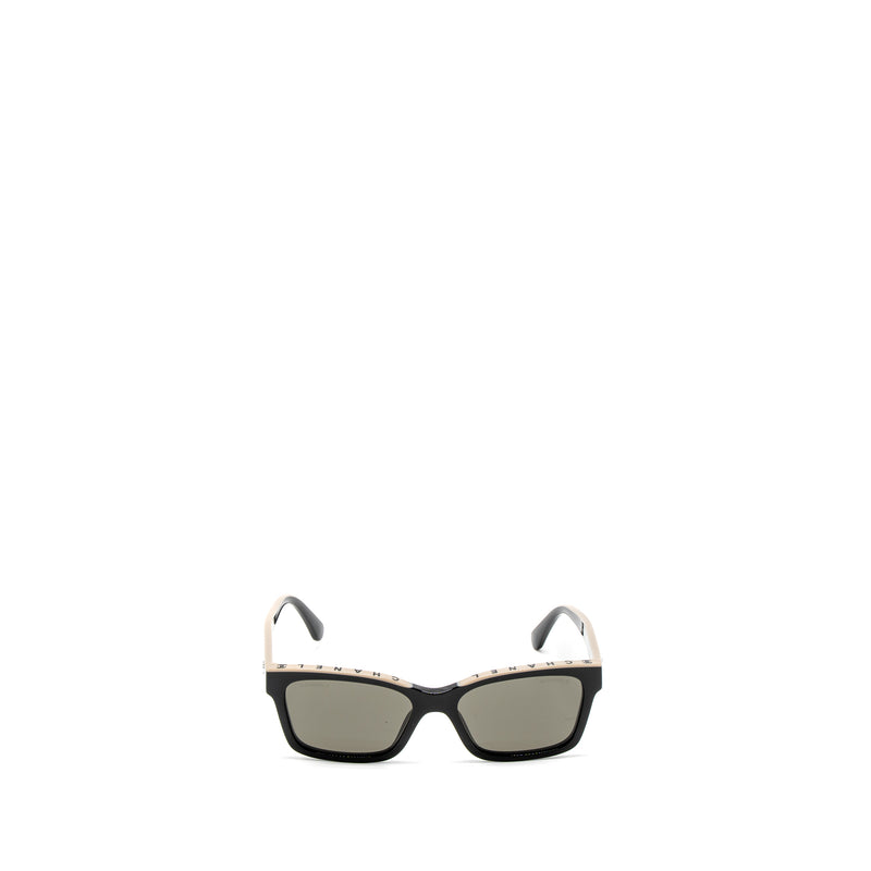 Chanel 5417 Square Sunglasses Black/Beige SHW