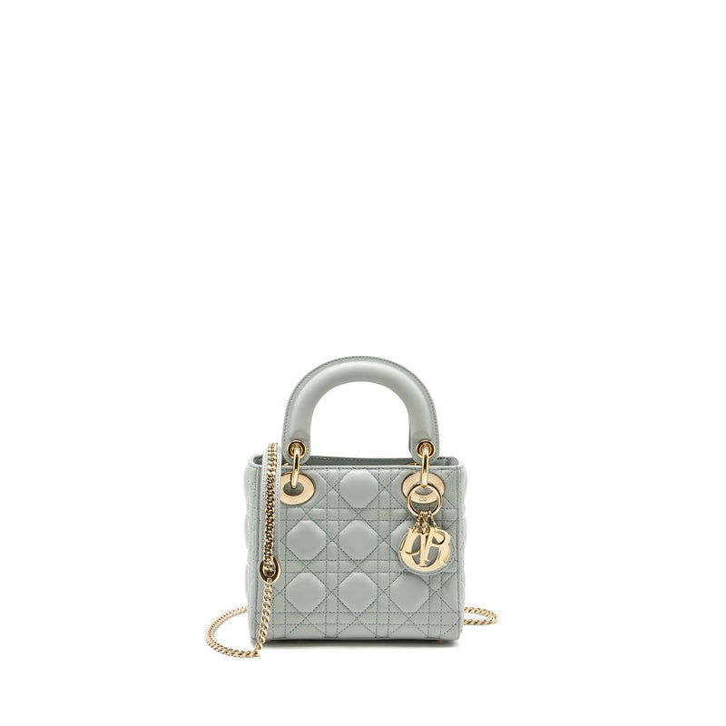 Dior Mini Lady Dior Lambskin Light Blue LGHW