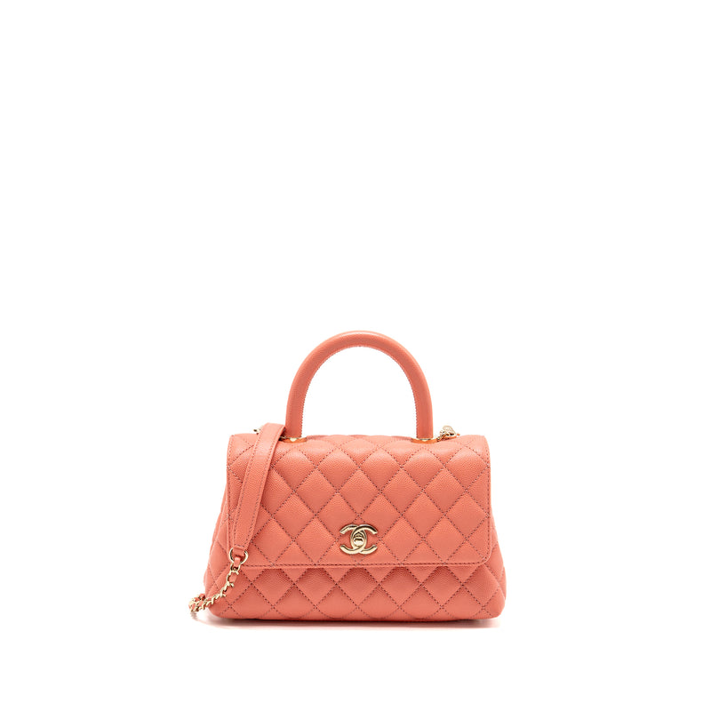Chanel Small Coco handle Caviar pink LGHW (microchip)