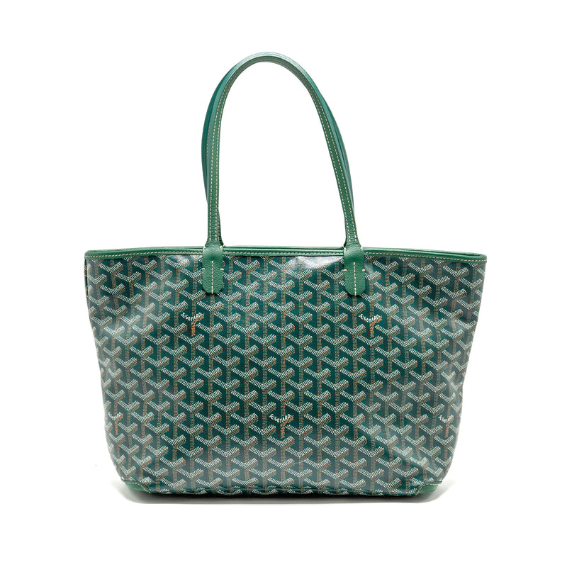 Goyard Artois PM Handbag Goyardine Canvas/Calfskin Green SHW