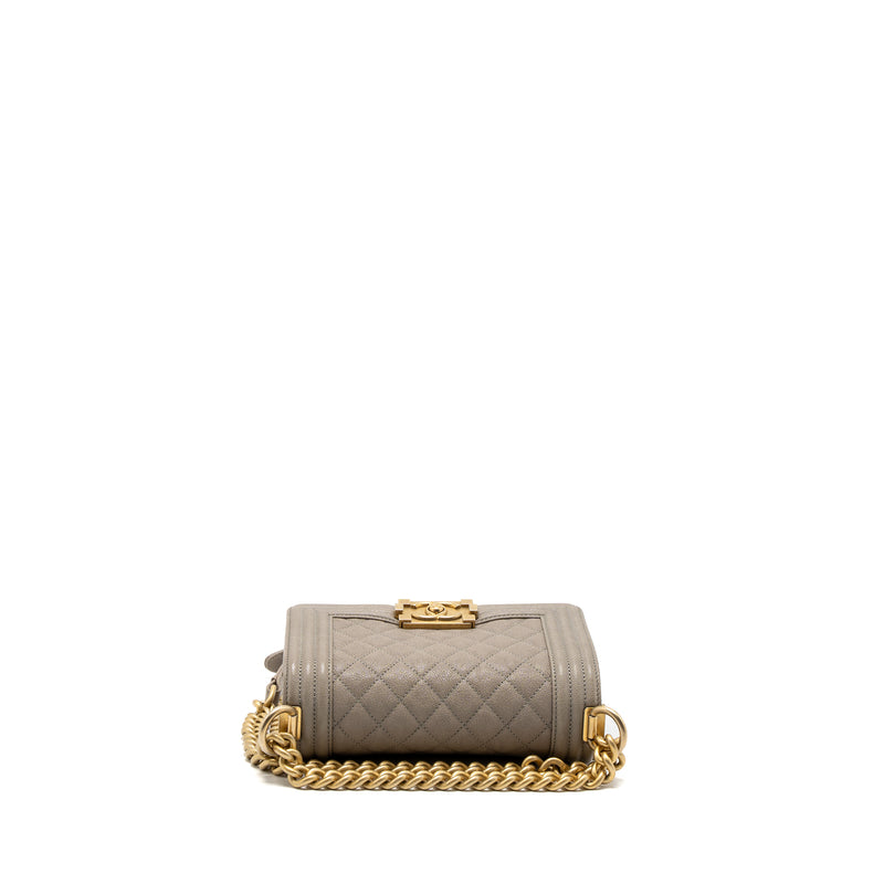 Chanel Small Boy Bag Caviar Light Grey GHW