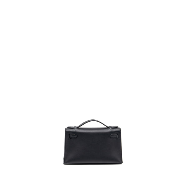 Hermes Kelly Pochette Swift Black RGHW Stamp Z