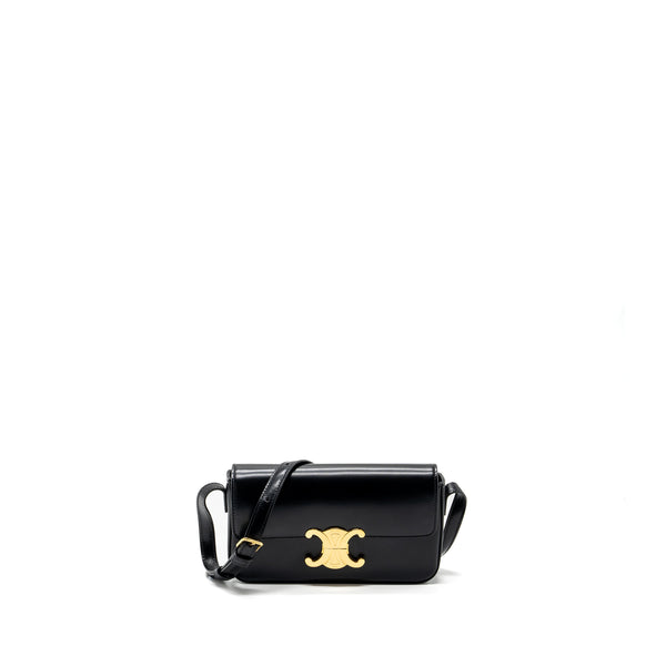 Celine Triomphe Shoulder bag shiny calfskin black GHW