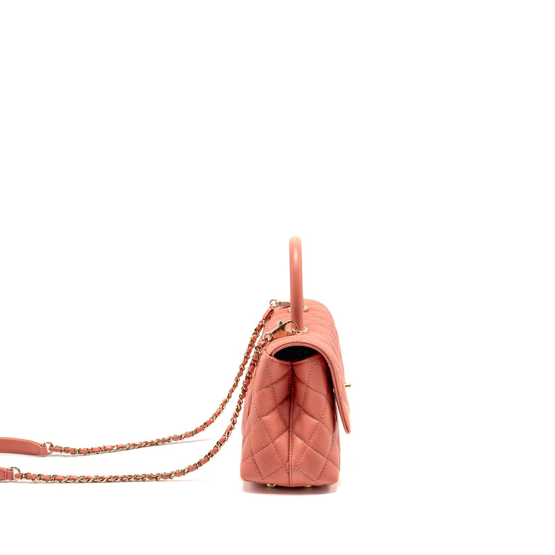 Chanel Small Coco handle Caviar pink LGHW (microchip)