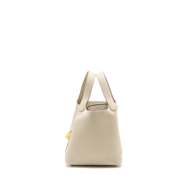Hermes Picotin 18 Lock Bag Clemence Beton GHW Stamp B