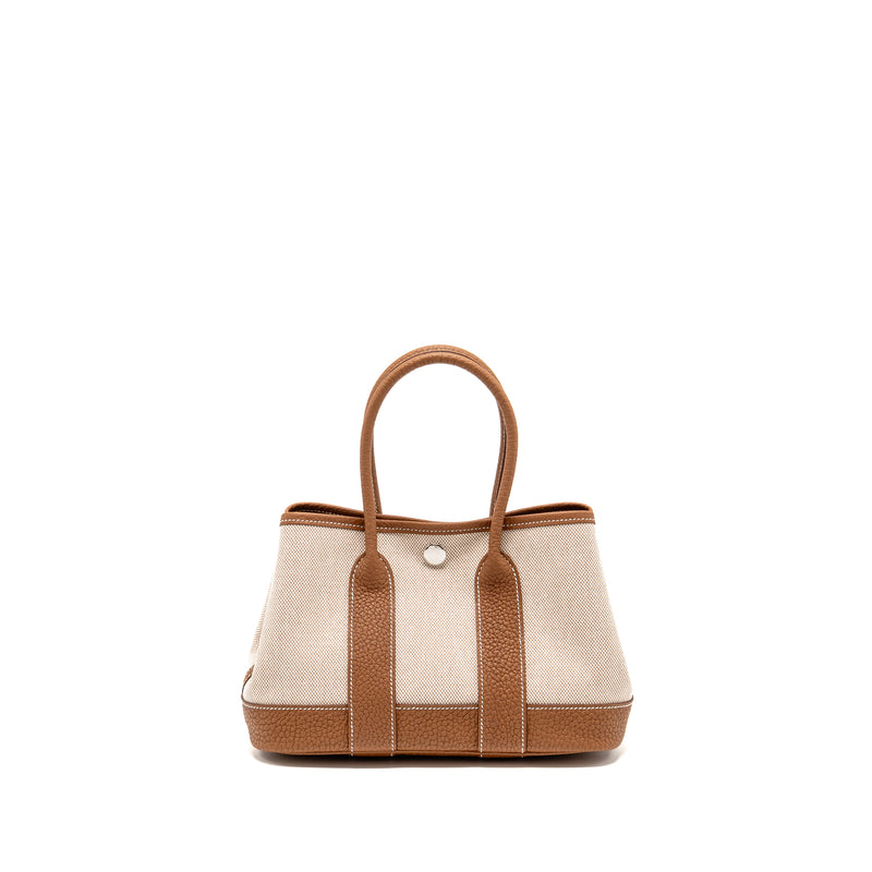 Hermes neo garden party 23 canvas/negonda ecru-beige/gold SHW stamp K