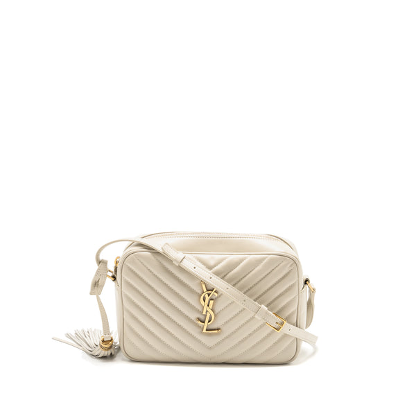 Saint Laurent/YSL Lou Camera Bag Calfskin White GHW