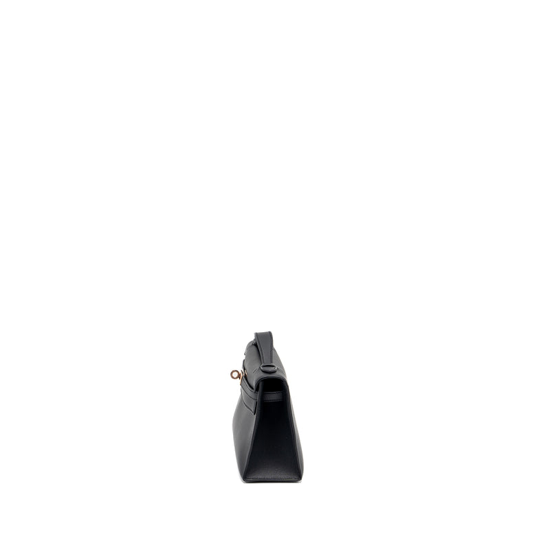 Hermes Kelly Pochette Swift Black RGHW Stamp Z