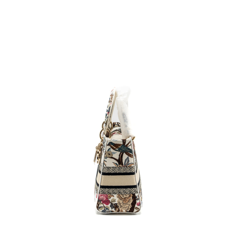 DIOR Medium Lady D-Lite Bag Embroidery White/Multicolor LGHW