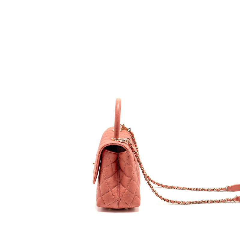 Chanel Small Coco handle Caviar pink LGHW (microchip)