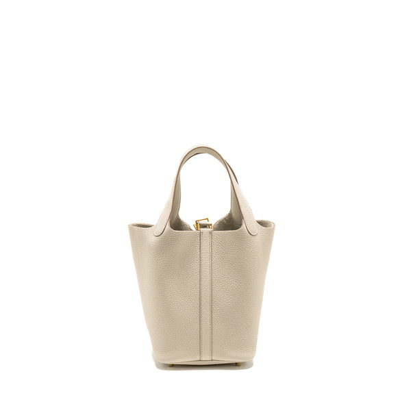 Hermes Picotin 18 Lock Bag Clemence Beton GHW Stamp B