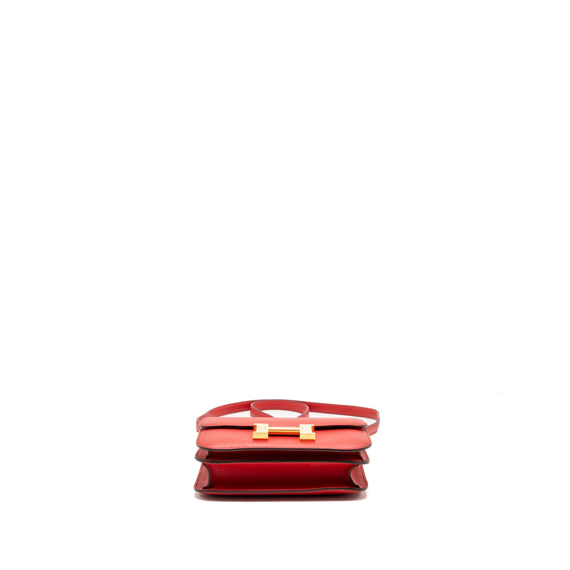 Hermes Mini Constance Epsom Q5 Rouge Casaque GHW Stamp C