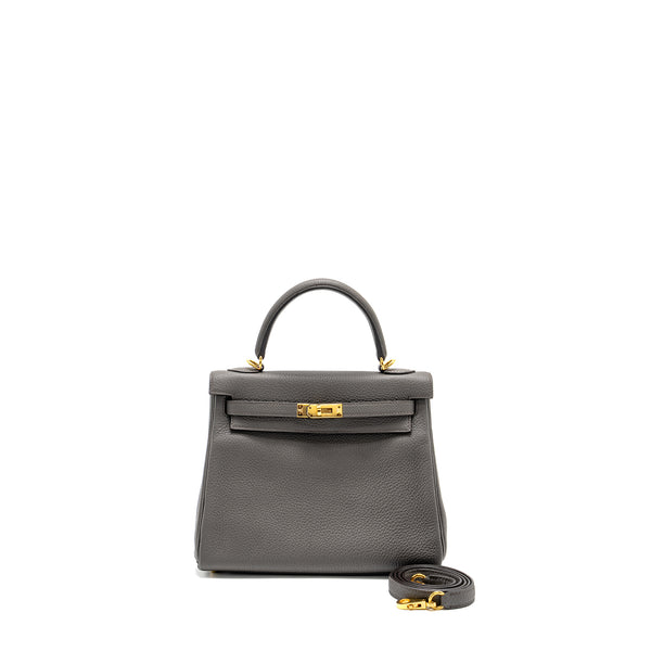 Hermes Kelly 25 Togo Gris Etain GHW Stamp Z