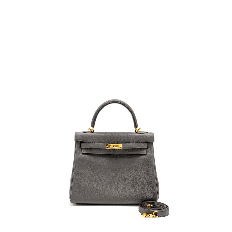 Hermes Kelly 25 Togo Gris Etain GHW Stamp Z