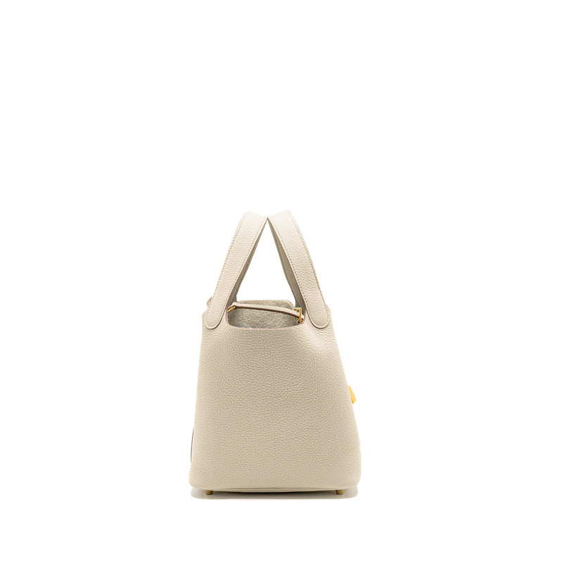 Hermes Picotin 18 Lock Bag Clemence Beton GHW Stamp B