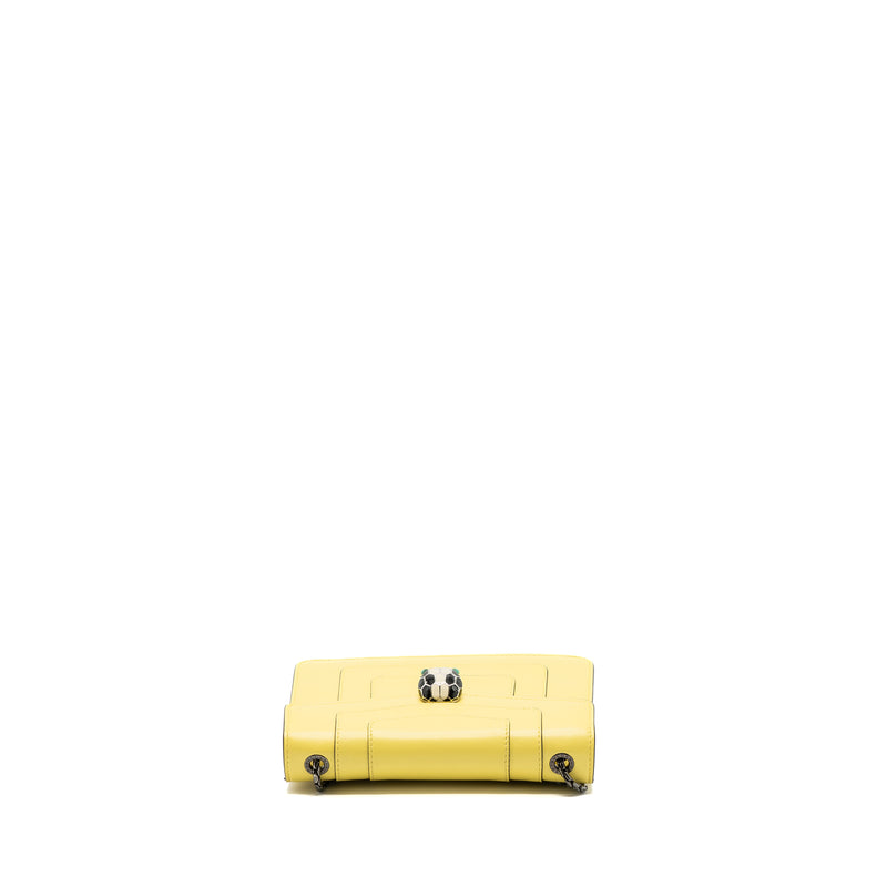 Bvlgari Serpenti Forever Crossbody Bag Calfskin Yellow Ruthenium Hardware