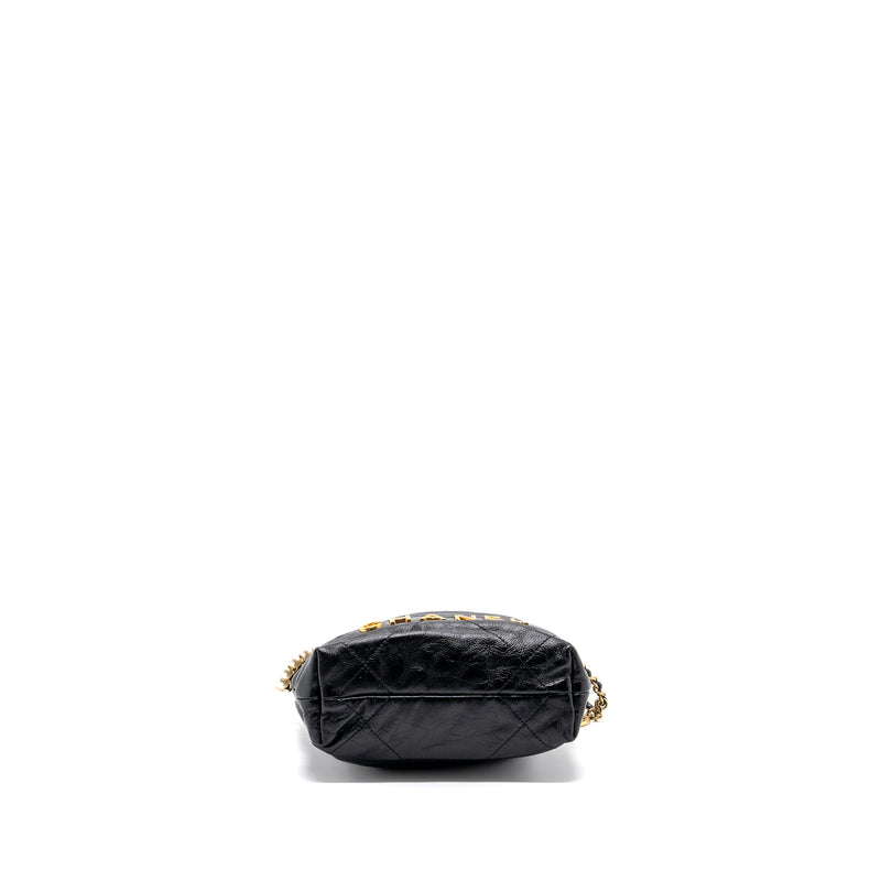 Chanel 23s Mini 22 Bag With Pearl Shiny Calfskin GHW (Microchip)