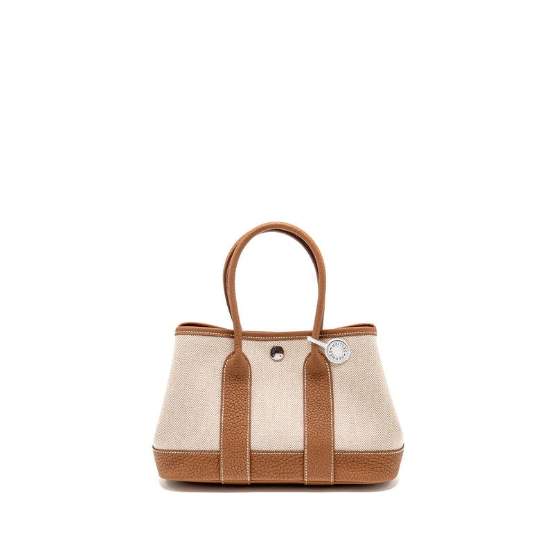 Hermes neo garden party 23 canvas/negonda ecru-beige/gold SHW stamp K