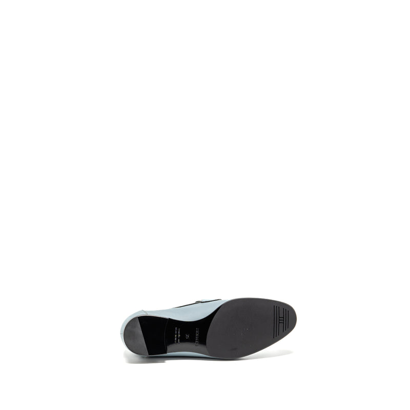 Hermes Size 35 Paris Mocassins Calfskin Leather vert d’eau