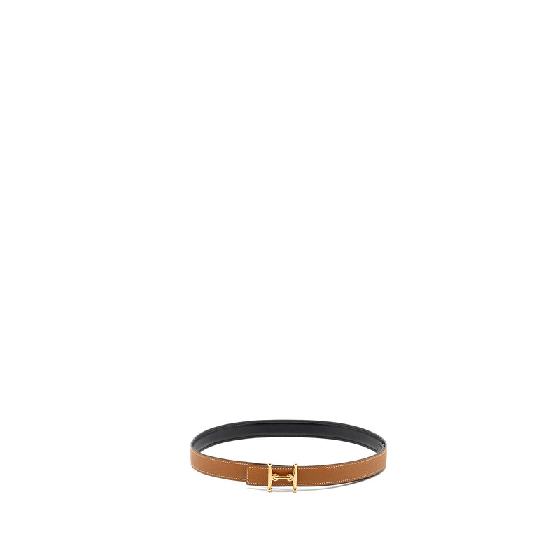 Hermes Size85 Double sided 24mm belt gold with Mors H Buckle Rose gold stamp c