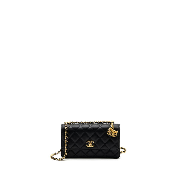 Chanel Black Quilted Lambskin Pearl Crush Wallet On Chain WOC Gold  Hardware, 2022 Available For Immediate Sale At Sotheby's