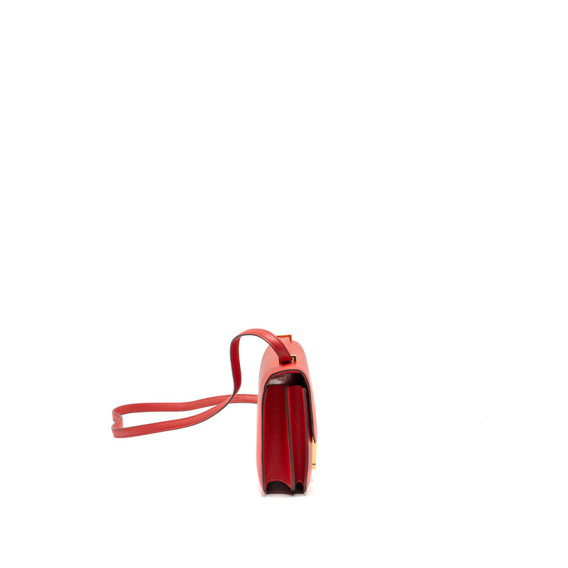 Hermes Mini Constance Epsom Q5 Rouge Casaque GHW Stamp C