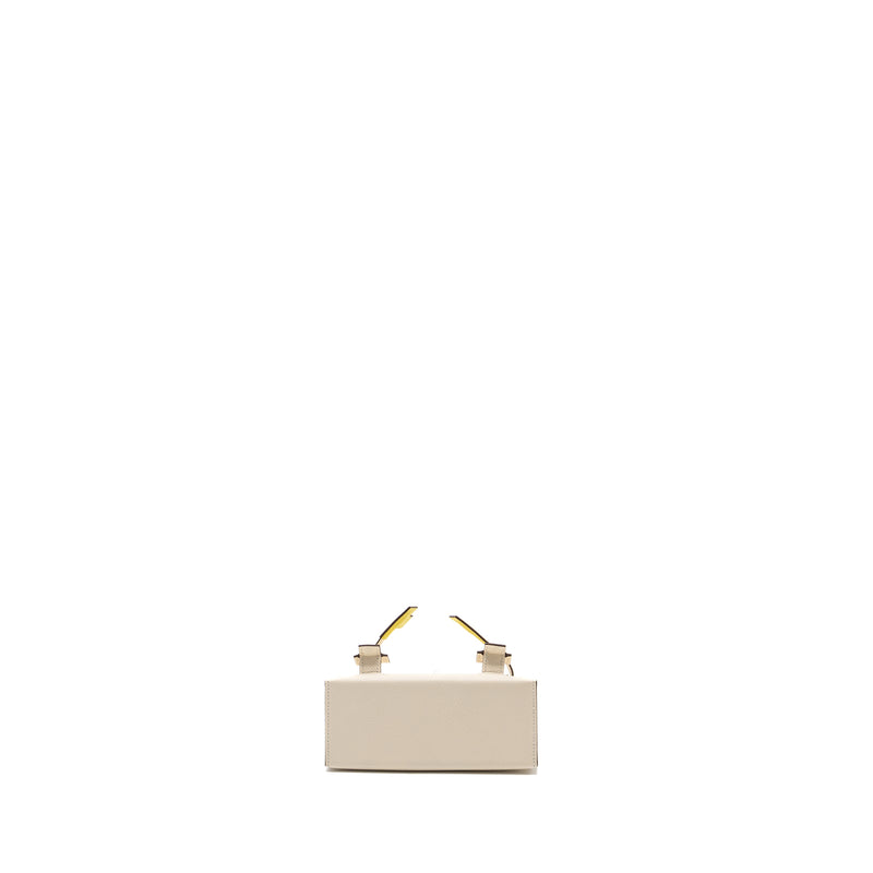 Hermes Kellydole / kelly dole picto epsom leather nata/ lime / mauve sylvestre/ chai SHW stamp B