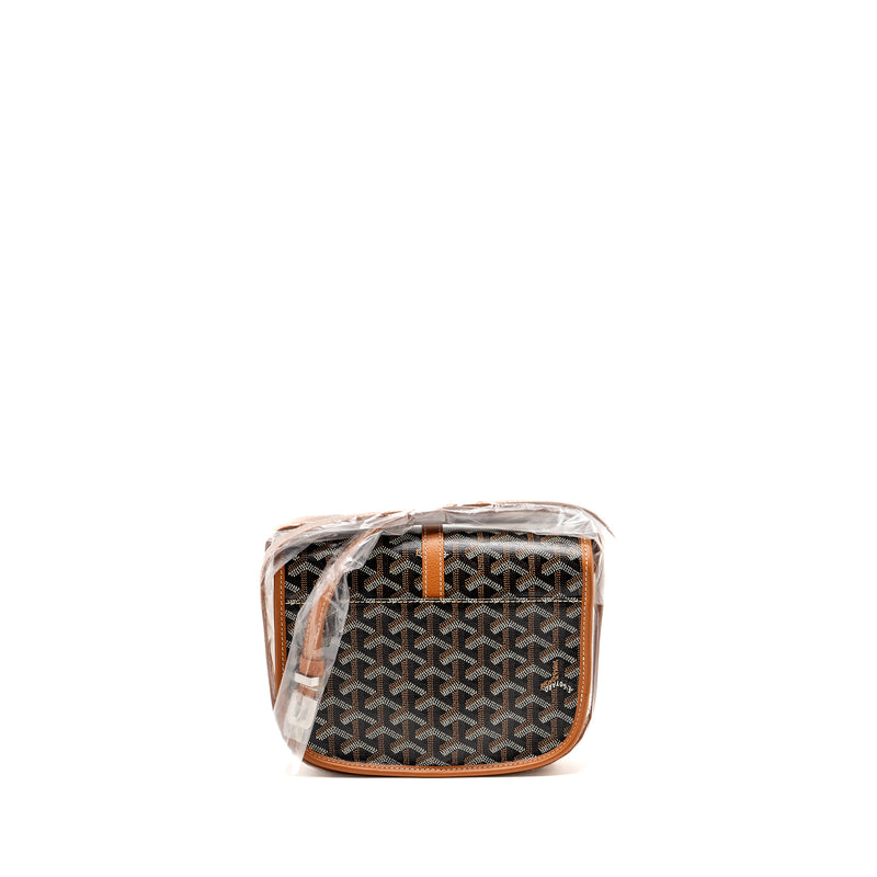 Goyard Belvedere PM Messenger  Bag Goyardline Canvas/Calfskin Black/Tan SHW