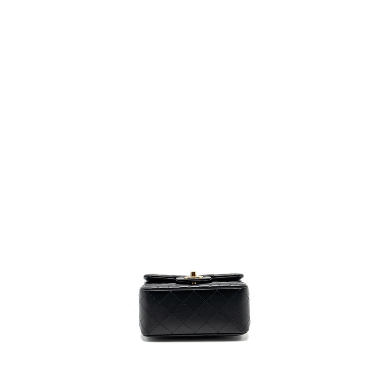 Chanel Mini Square Flap Bag Lambskin Black LGHW (microchip)