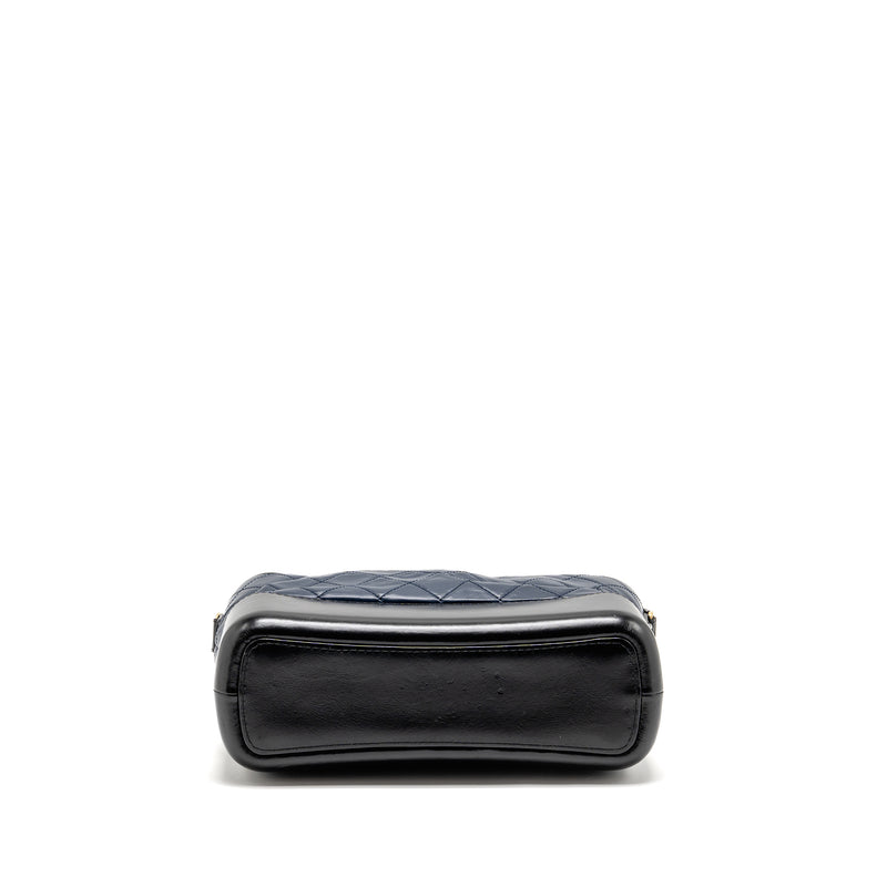 Chanel Gabrielle Hobo Bag Aged Calfskin Navy/Black Multicoloured Hardware