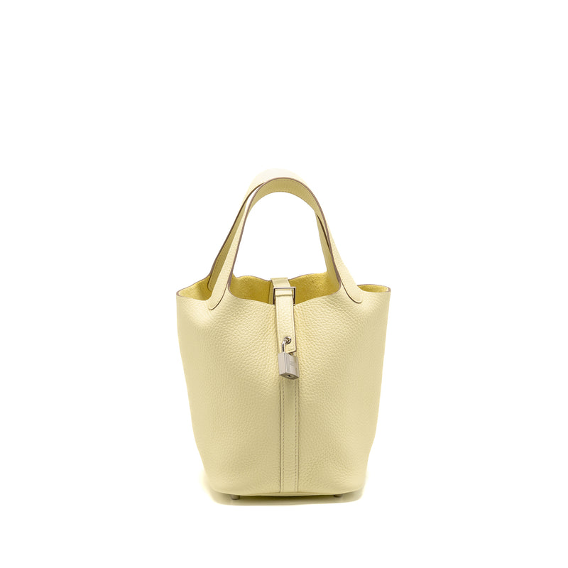 Hermes Picotin 18 Lock Bag Clemence Jaune Milton SHW Stamp K