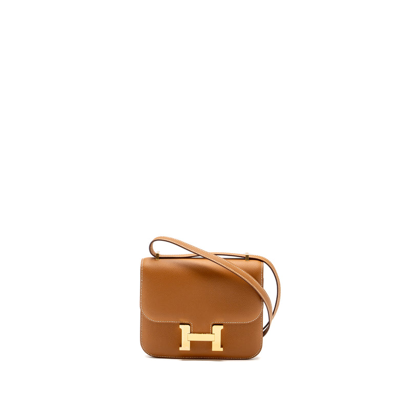 Hermes Mini Constance Epsom Gold GHW Stamp Y