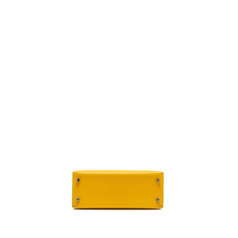 Hermes Kelly 25 Epsom 9D Jaune Amber SHW Stamp Y