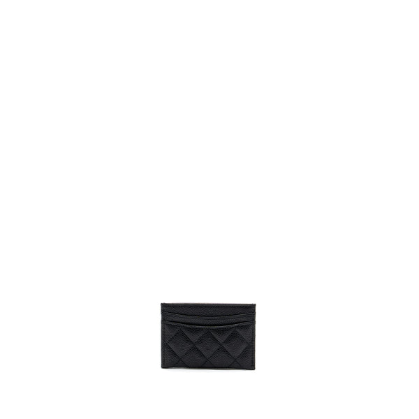 Chanel classic card holder caviar black GHW (microchip )