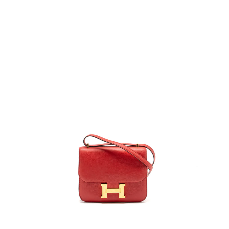 Hermes Mini Constance Epsom Q5 Rouge Casaque GHW Stamp C