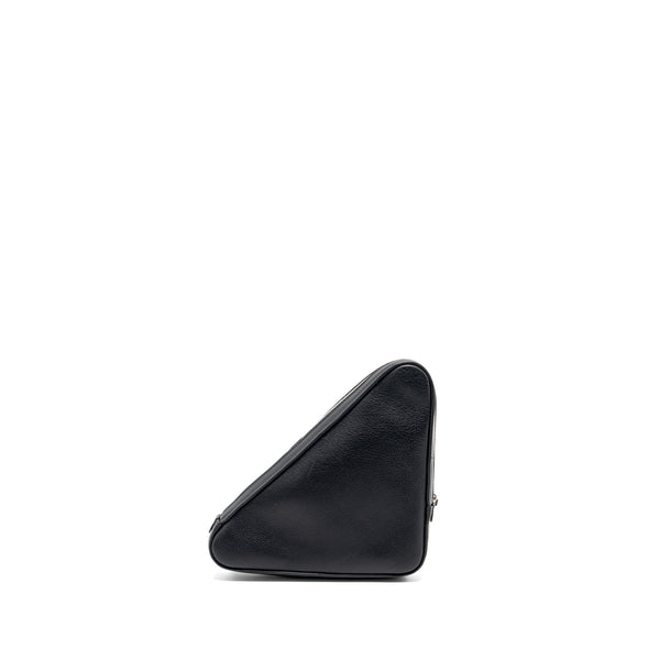 Balenciaga triangle zip clutch calfskin black SHW