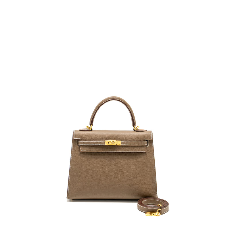 Hermes Kelly 25 epsom etoupe GHW stamp W