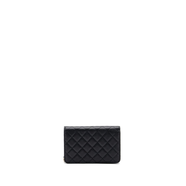 Chanel Detailed Logo Wallet On Chain Black Caviar LGHW (microchip)