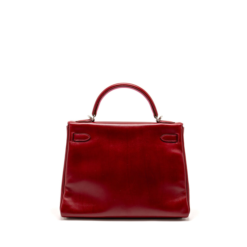 Hermes Kelly 32 Box Rubis/Rose Tyrien SHW Stamp Square O