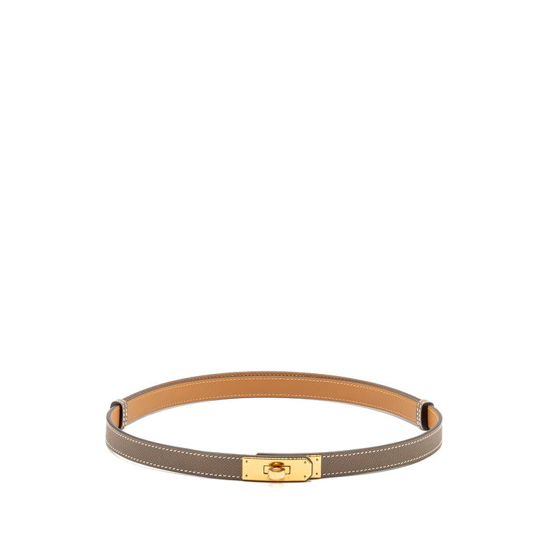 Hermes Kelly 18 Belt Epsom Etoupe GHW Stamp B