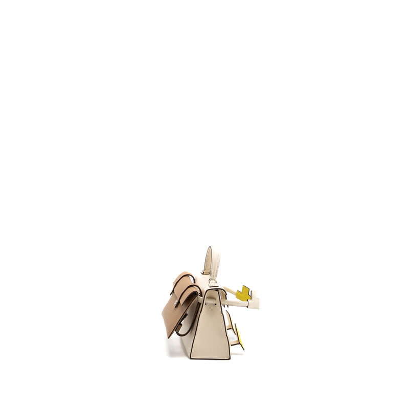 Hermes Kellydole / kelly dole picto epsom leather nata/ lime / mauve sylvestre/ chai SHW stamp B