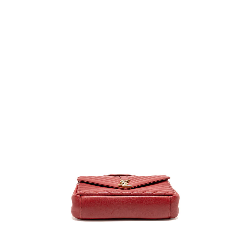 Saint Laurent/YSL Medium Envelope Bag Leather Red GHW