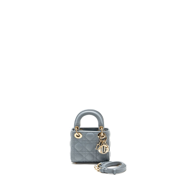 Dior Micro Lady Dior Lambskin Grey LGHW