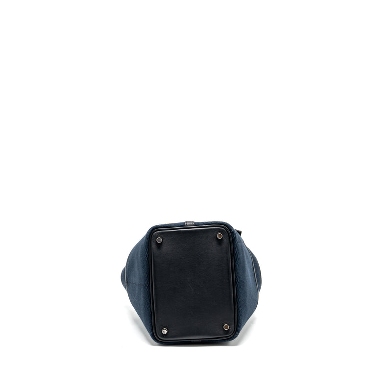 Hermes Picotin Cargo 18 Lock Bag Canvas/Swift Blue Marine/black SHW Stamp Z