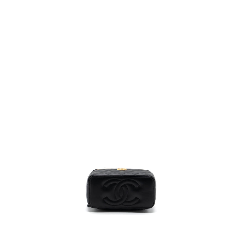 Chanel Detail Top Handle Long Vanity With Chains Lambskin Black GHW(Microchip)