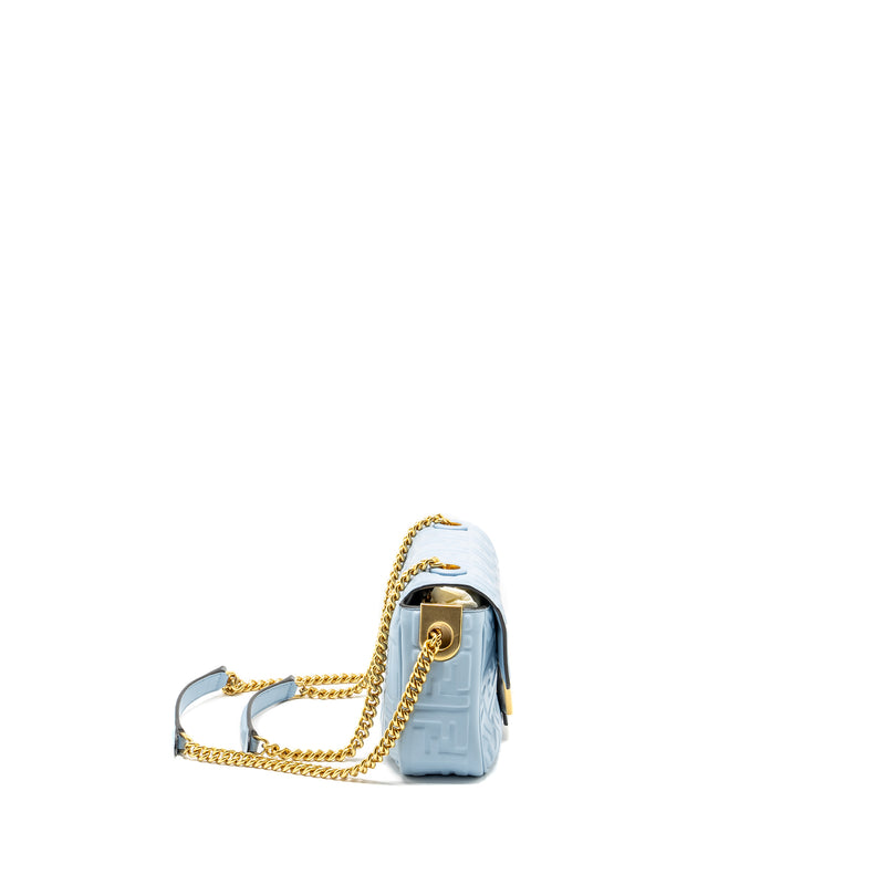 Fendi baguette chain midi Nappa light blue GHW